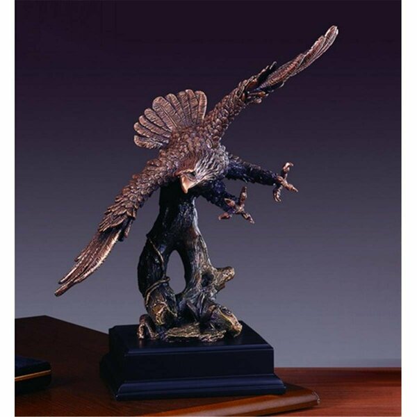 Marian Imports F Eagle Bronze Plated Resin Sculpture - 11.5 x 7 x 14 in. 51121
